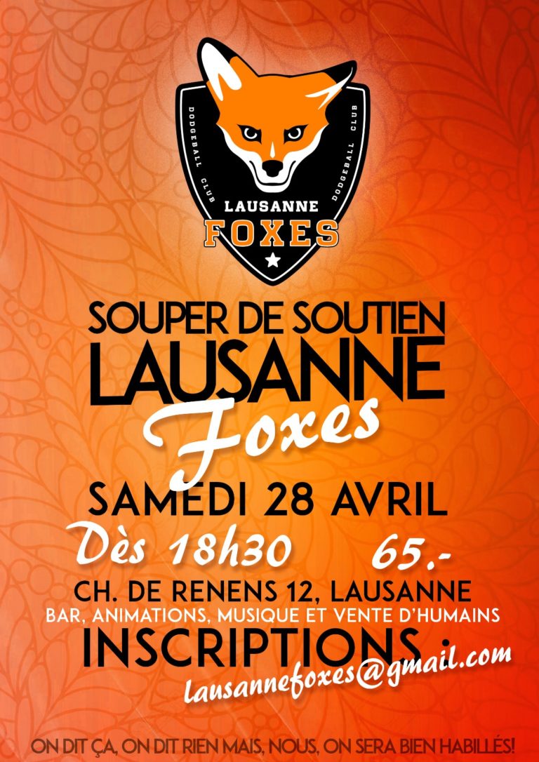 Affiche Souper de Soutien Lausanne Foxes 2018