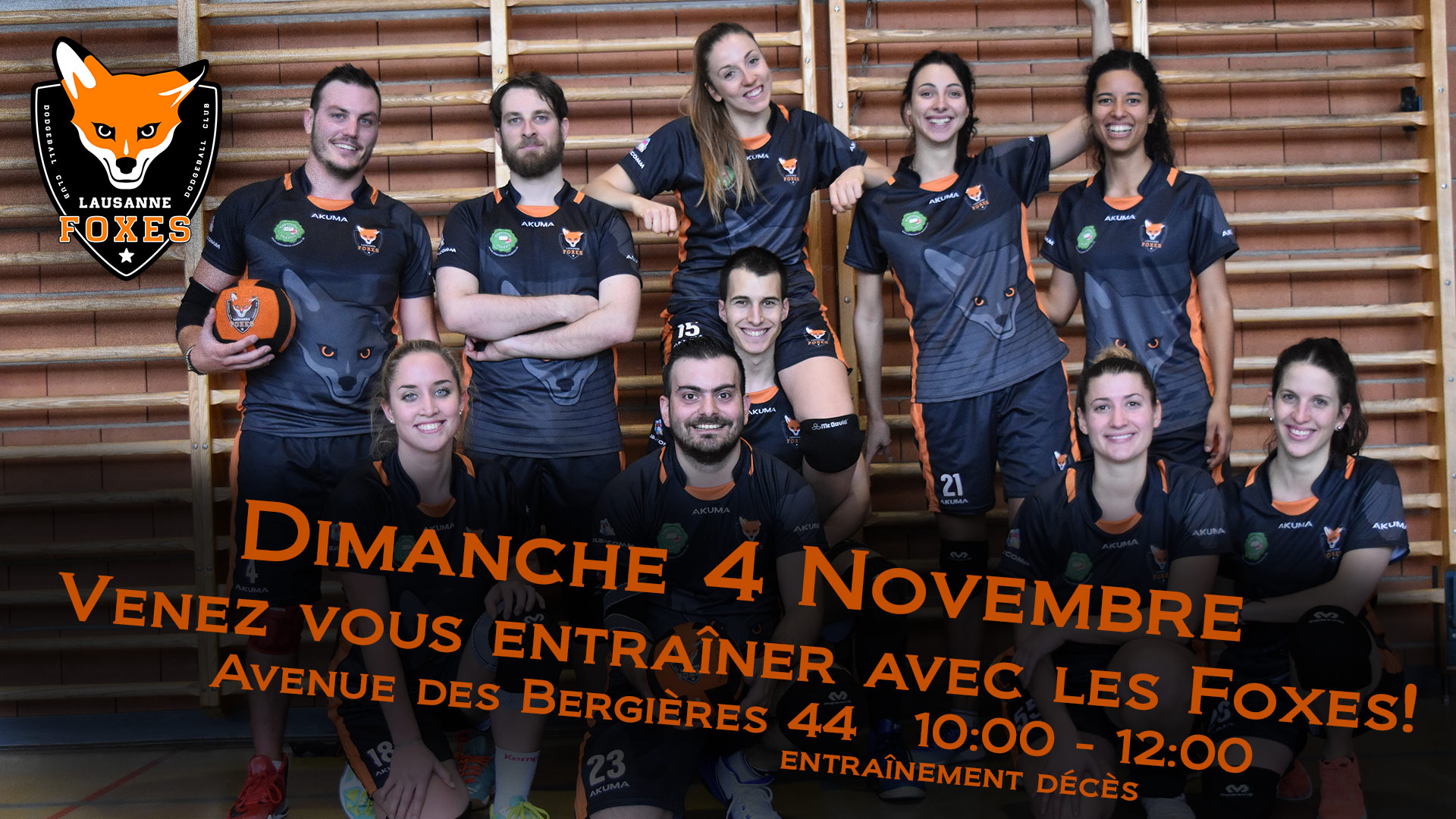 Lausanne Foxes dodgeball entrainement ouvert 4 novembre 2018
