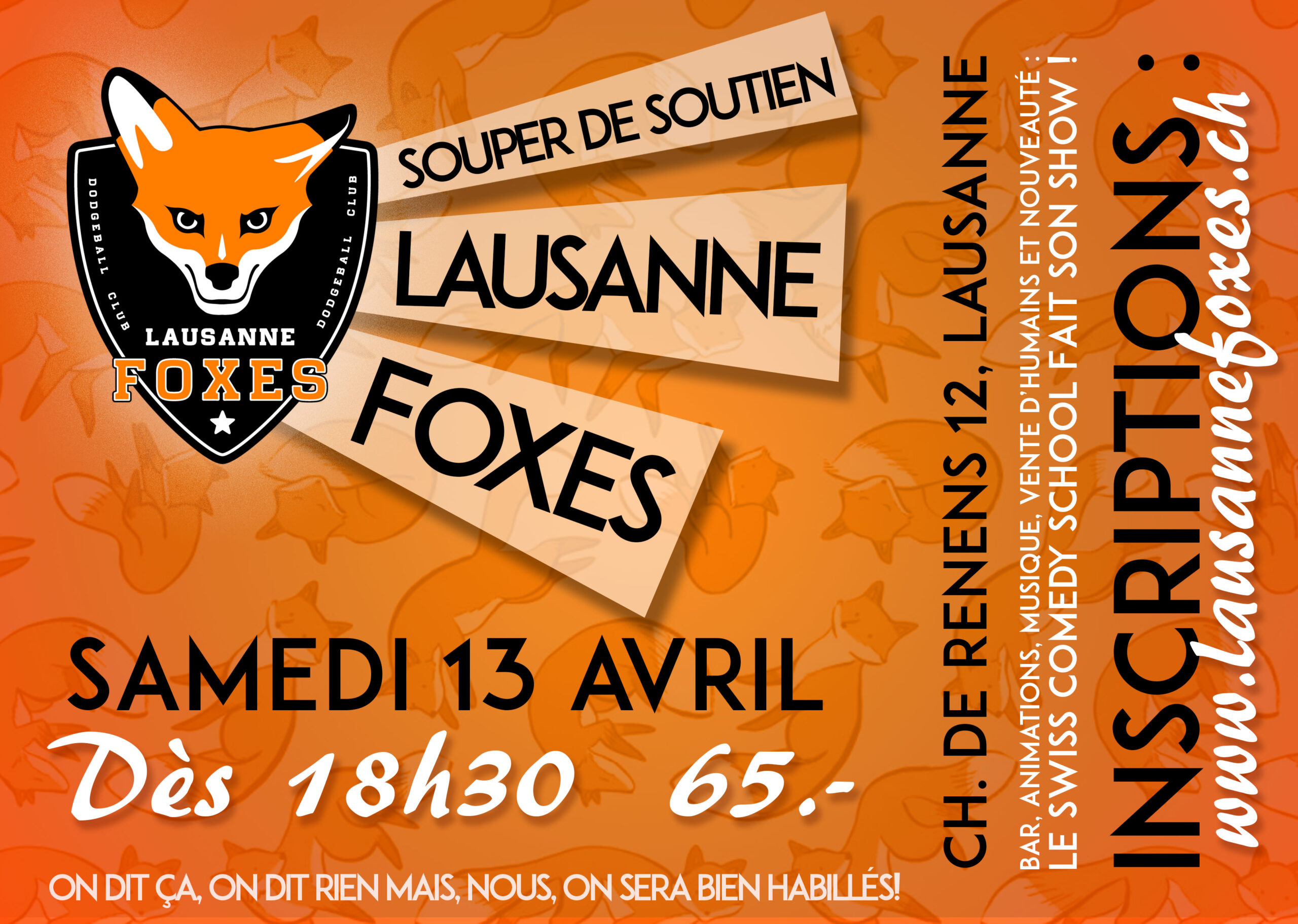 Souper de soutien Lausanne Foxes Dodgeball Club 2019